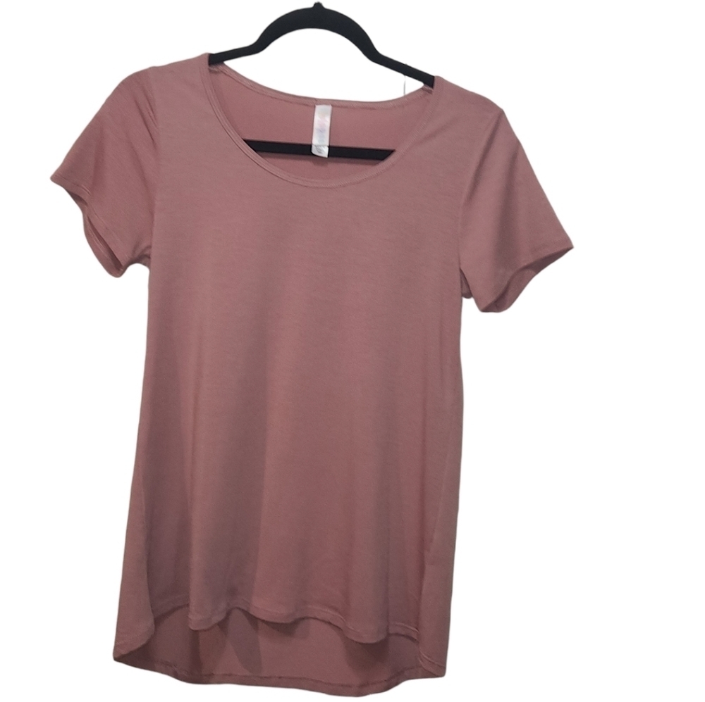 LulaRoe Solid Classic Pink Pullover Short Sleeve Top size XXS